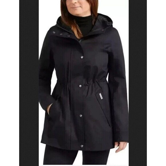 Hunter Ladies Rain Water Resistant Cotton Smock Jacket Black Large - Picture 1 of 2